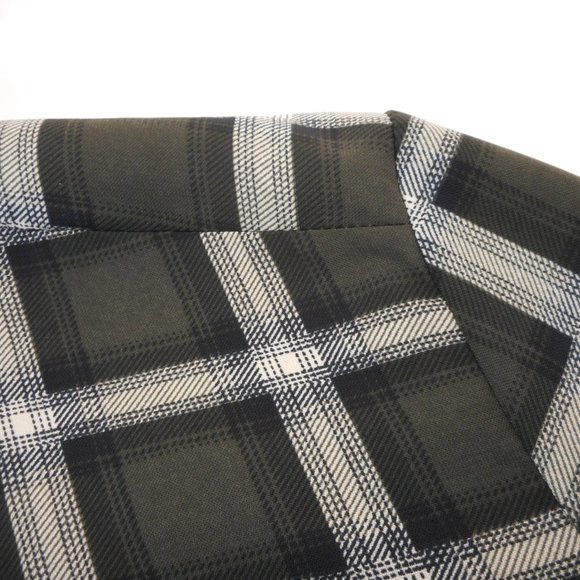 Peyton Jensen Size S Oversized Plaid Tunic Shirt Hi-Low Long Sleeve V-neck - Picture 5 of 6